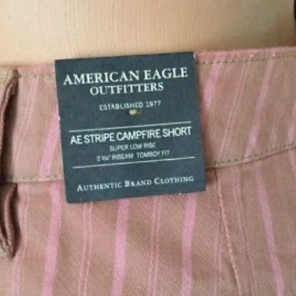 NWT AE AMERICAN EAGLE PINK STRIPE CAMPFIRE SHORTS- - Picture 8 of 8